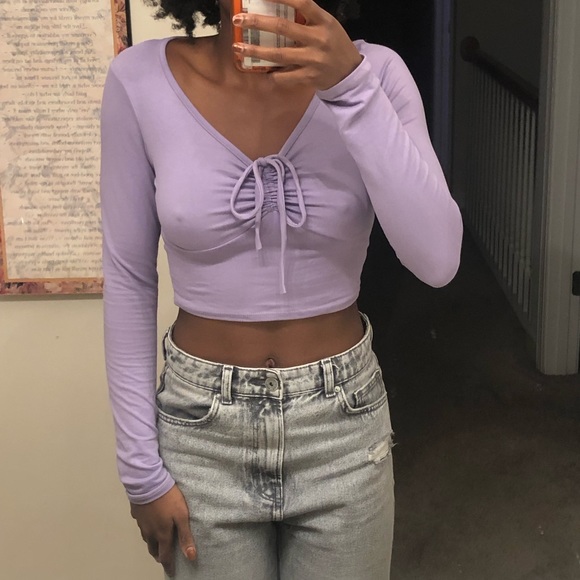 F21 long sleeve crop top - Picture 2 of 2